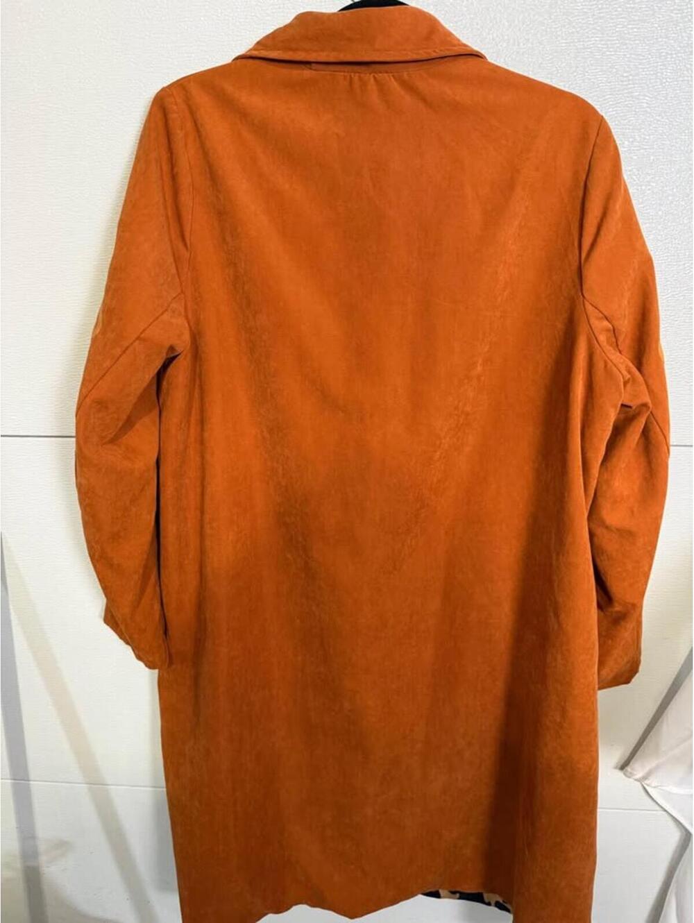 cute Burnt Orange Star Print Coat sz 1x - Picture 5 of 7